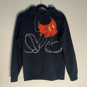 Disney Parks Mickey Mouse Ears On Hoodie Black Kids XL W XS Hooded Sweatshirt